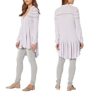 Free People Set to Stun Tunic Top, Lilac XS